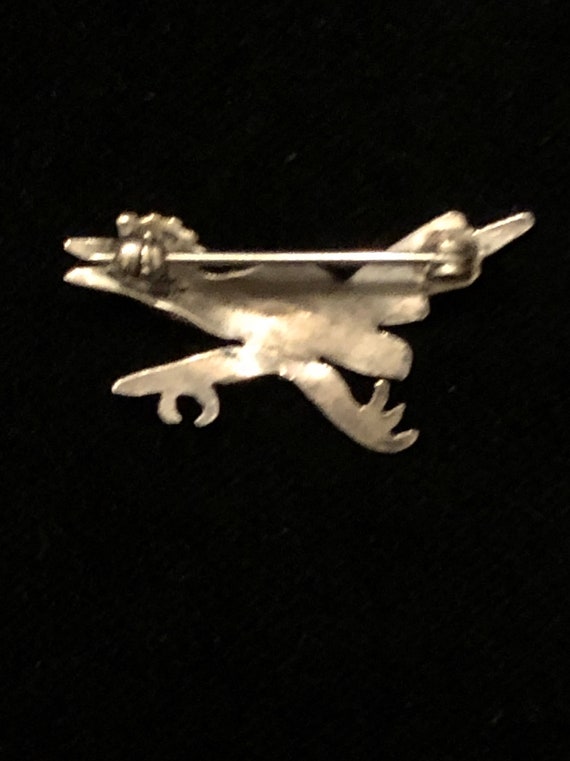 Beautiful Sterling Tourquise Navajo Roadrunner Pin - image 6