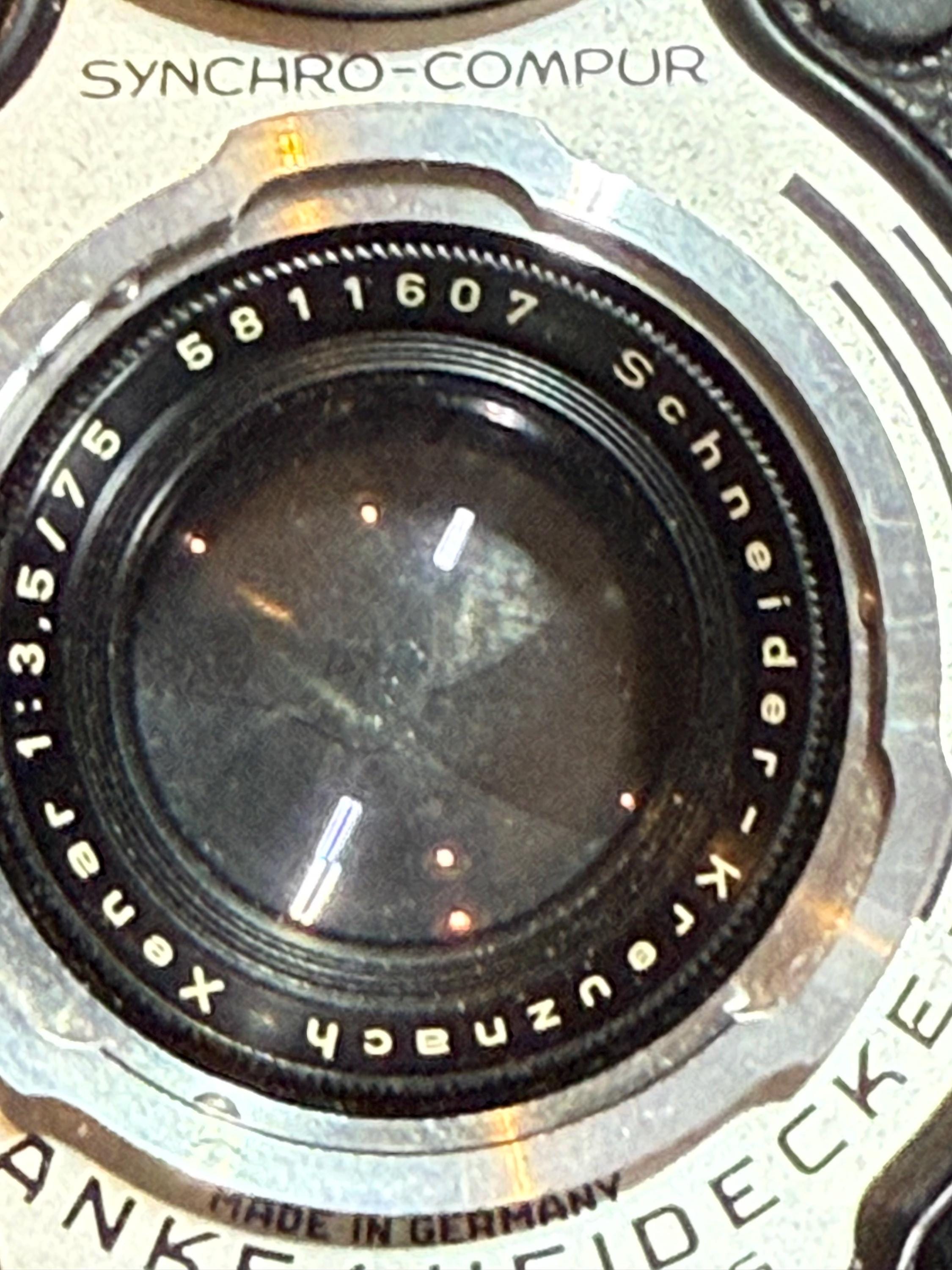 Vintage Rolleicord Camera, Schneider Xenar Lens, With Leather Case