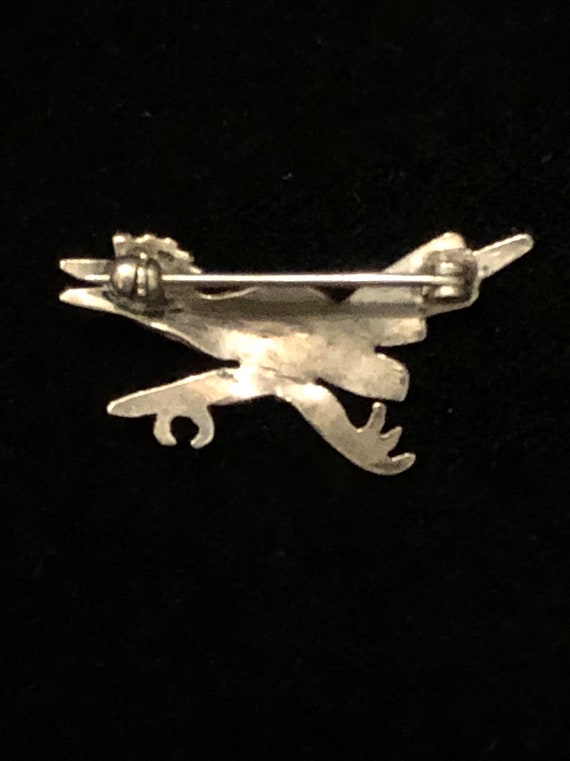 Beautiful Sterling Tourquise Navajo Roadrunner Pin - image 5