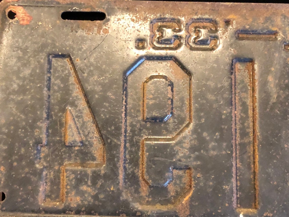 1933 NJ Original Vintage License Plate in Good Condition Etsy