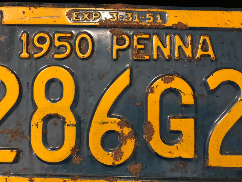 Vintage Original 1950 PA License Plate in Good Condition - Etsy