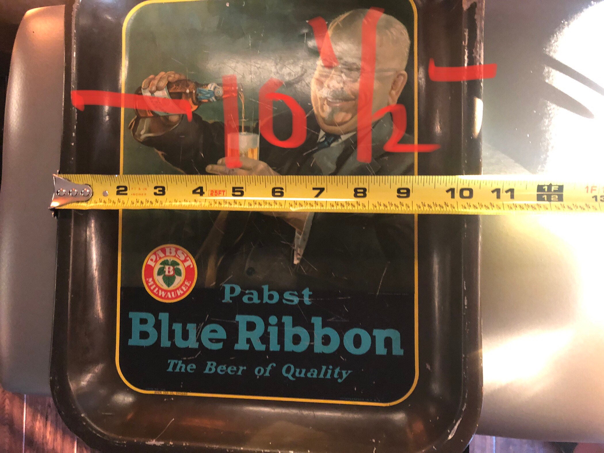 Vintage 1930s Original Pabst Blue Ribbon Beer Tray in Good