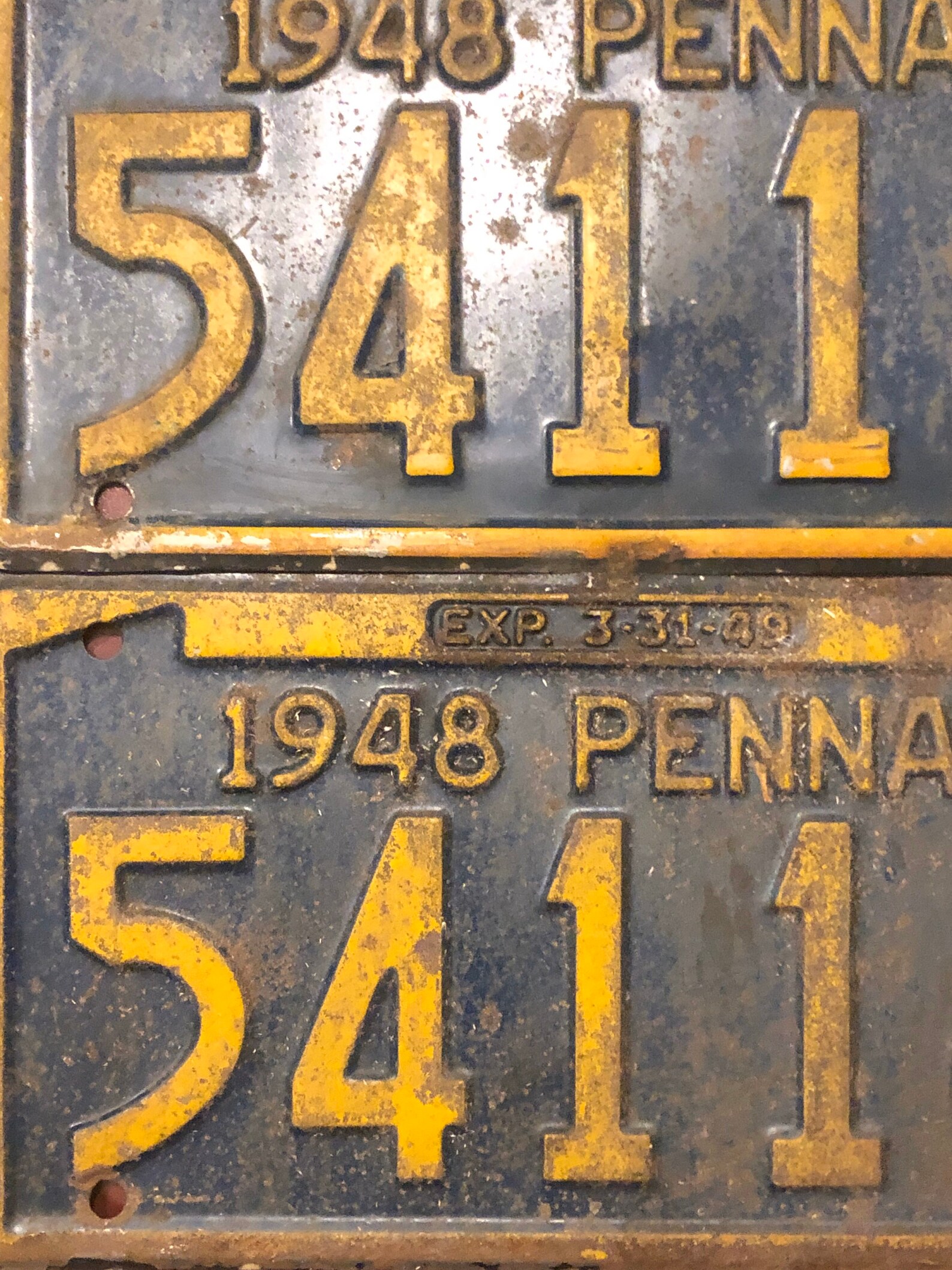 Matching Set of Two Vintage 1948 PA License Plates Etsy
