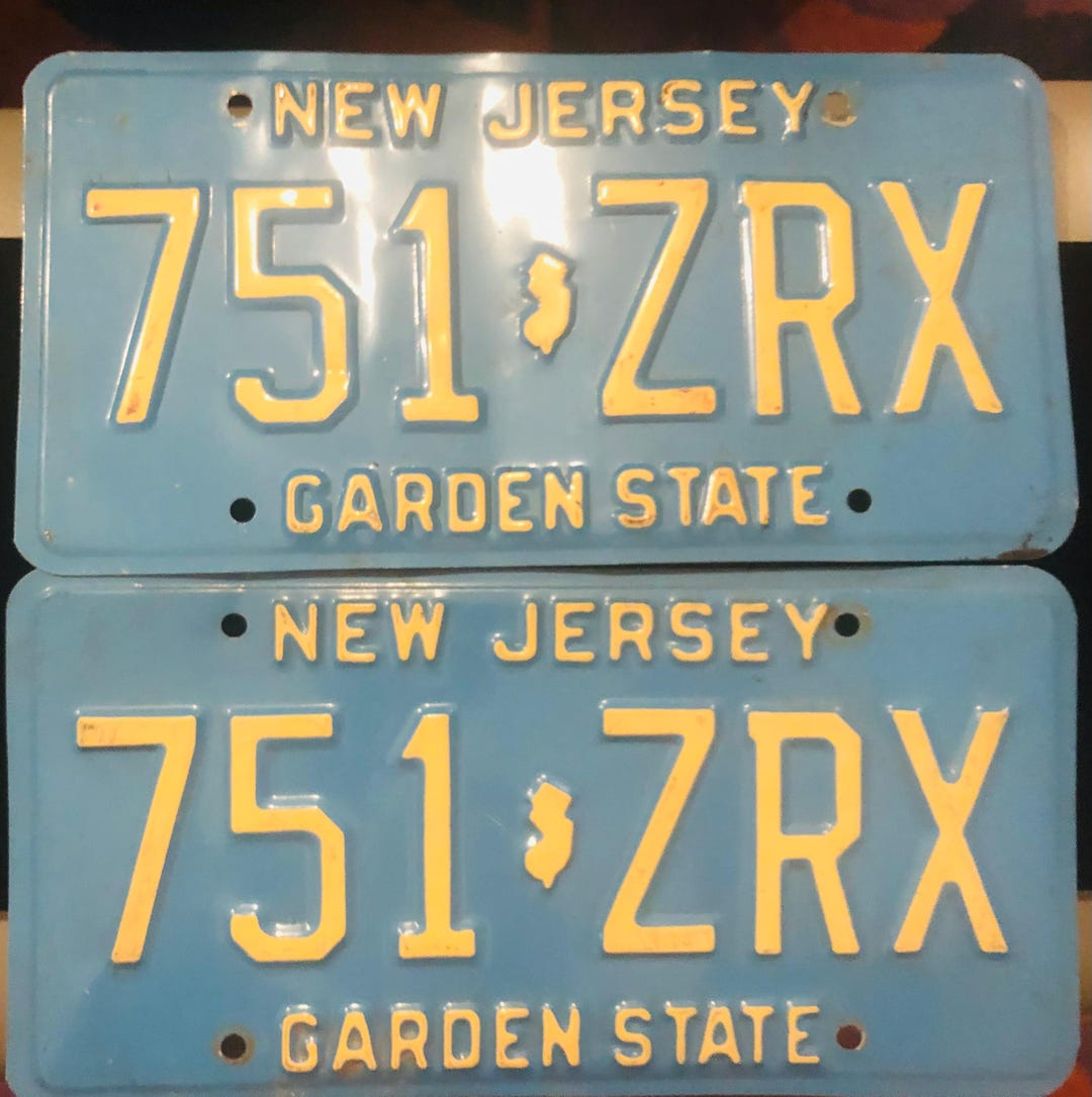 Vintage 1980s NJ License Plates - Matching Set of Two - Etsy