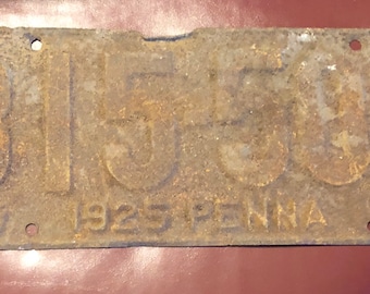 1925 Pa License  Plate
