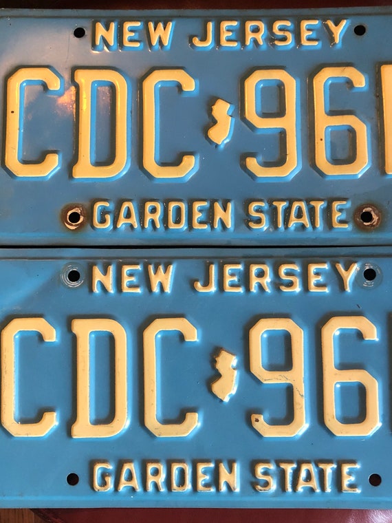 Matching Set of Two(2) 1980s NJ (garden State) License Plates in