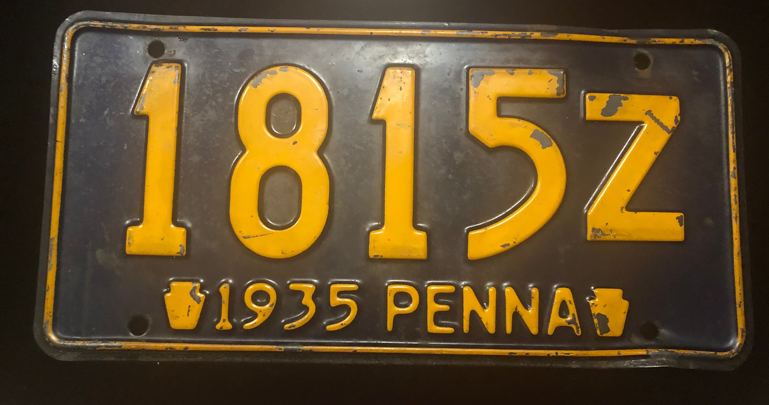 Vintage 1935 PA License Plate in Clean Condition - Etsy