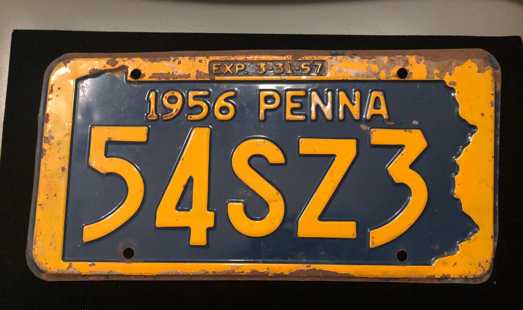 Vintage Original 1956 PA License Plate in Good Condition - Etsy