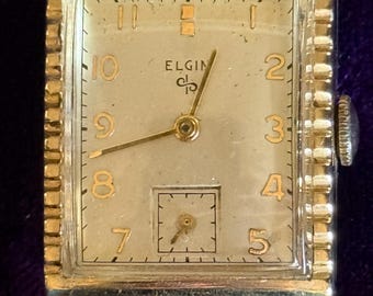 Vintage Elgin Gold Filled Mechanical Watch, Art Deco Style