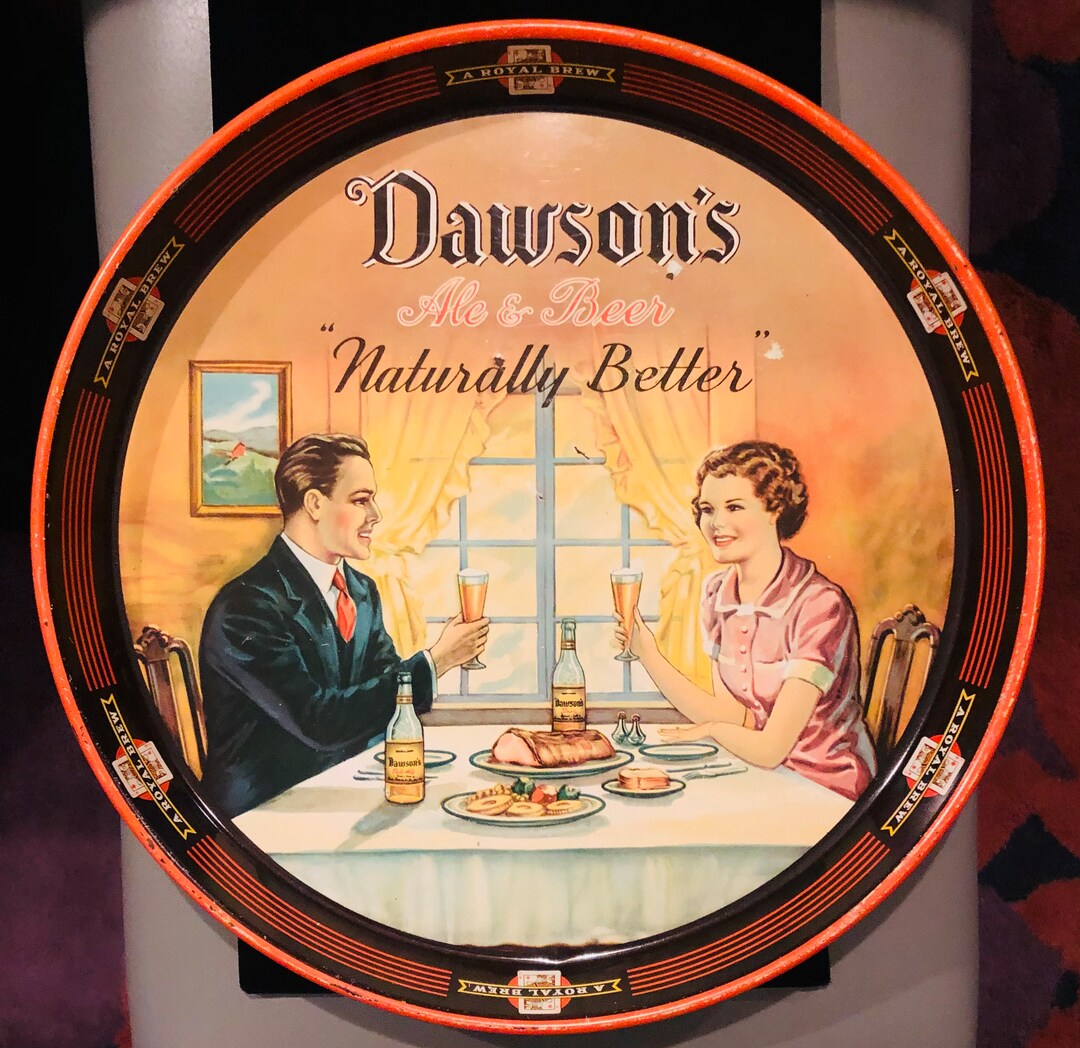 Vintage Original 12 Inch Dawsons Beer Tray in Excellent Etsy