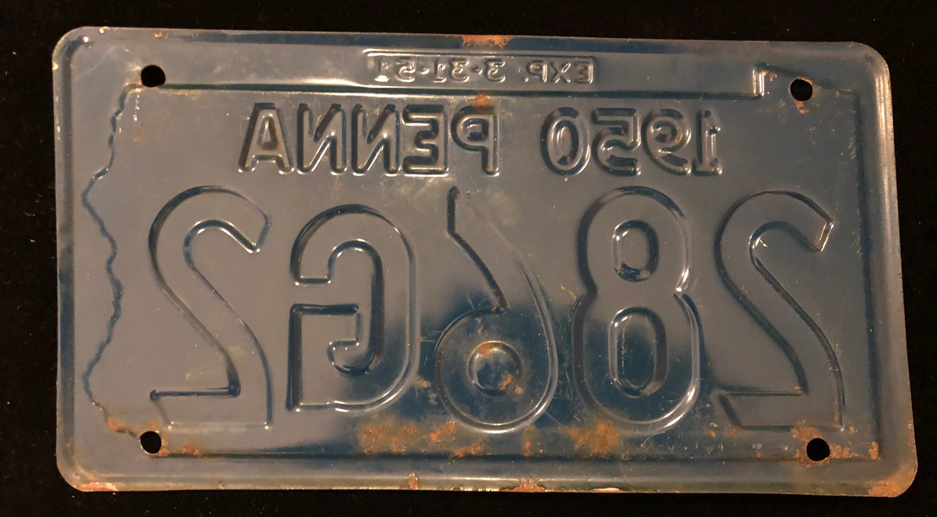 Vintage Original 1950 PA License Plate in Good Condition - Etsy