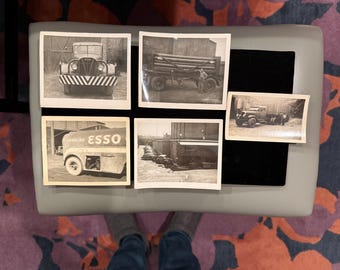 Vintage 5 Photos of Cars and Trucks 1940s Black and White in Good Condition