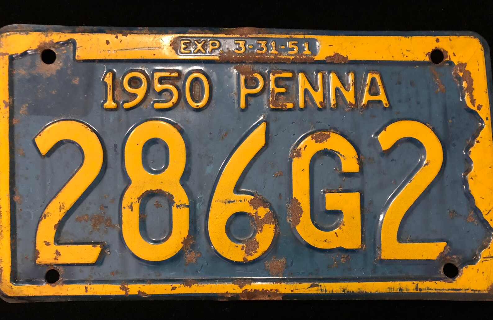 Vintage Original 1950 PA License Plate in Good Condition - Etsy