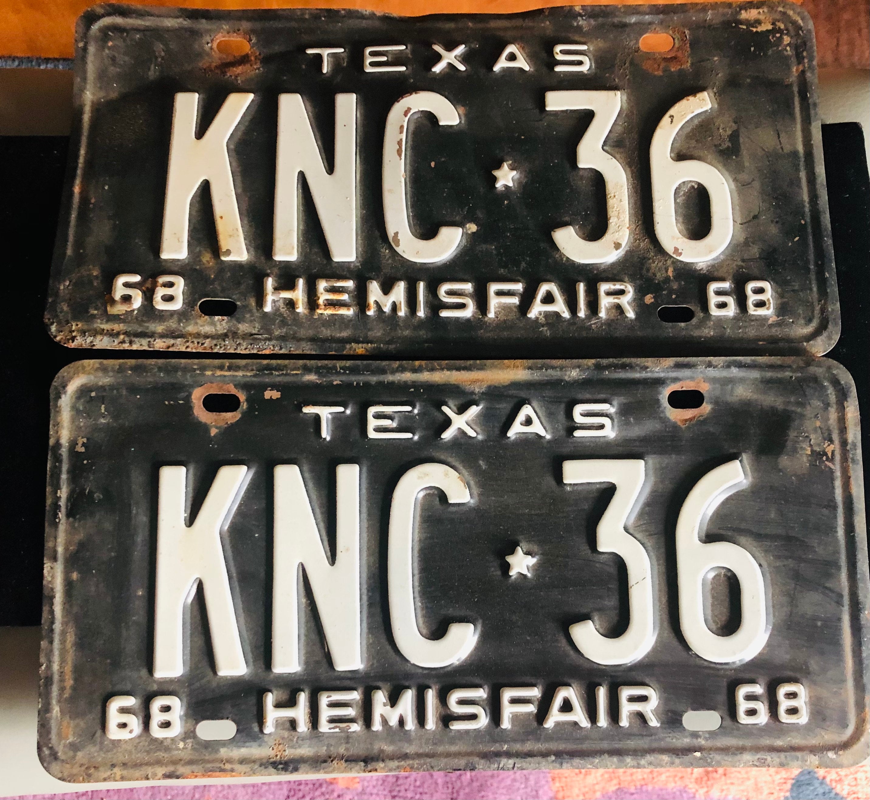 Vintage Original 1968 Set of Two(2) Matching Texas Henisfair