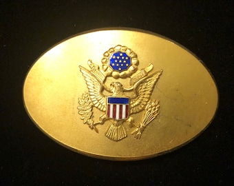 Vintage Military Brass Buckle in Excellent Condition (Unisex)