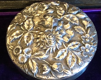 Vintage S. Kirk & Son Sterling Silver Floral Repoussé Box