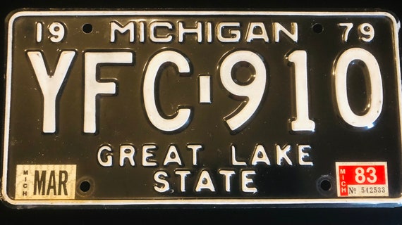 米軍　サインプレート　レア！！ Vintage 1979 Michigan Great Lake State License Plate - Etsy