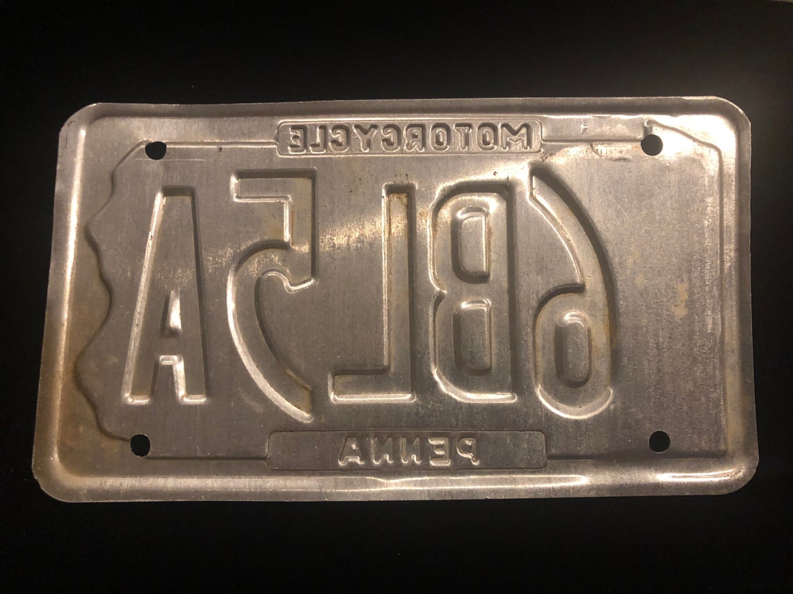 Vintage Original 1988 PA Motorcycle License Plate in Excellent Etsy