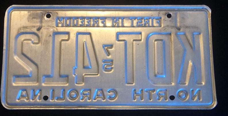Vintage 1975 North Carolina License Plate in Good Condition