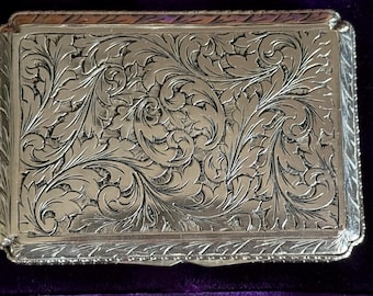 Vintage Ornate  Floral Patterned  Victorian (Coin Silver .800) Box from late 1800