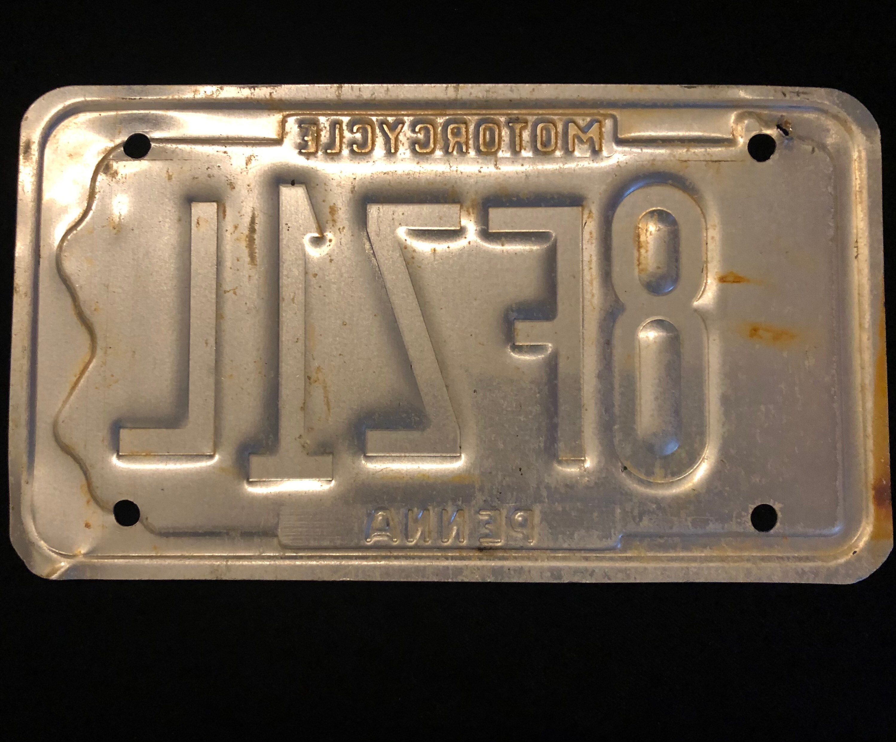 1990s PA Vintage Motorcycle License Plate in Excellent Etsy