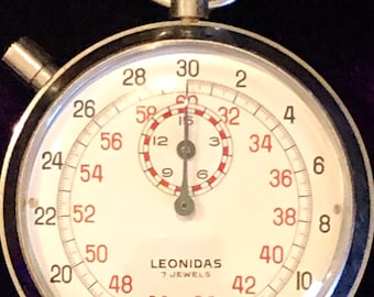 Vintage Leonidis 7 Jewel Chronograph Stopwatch