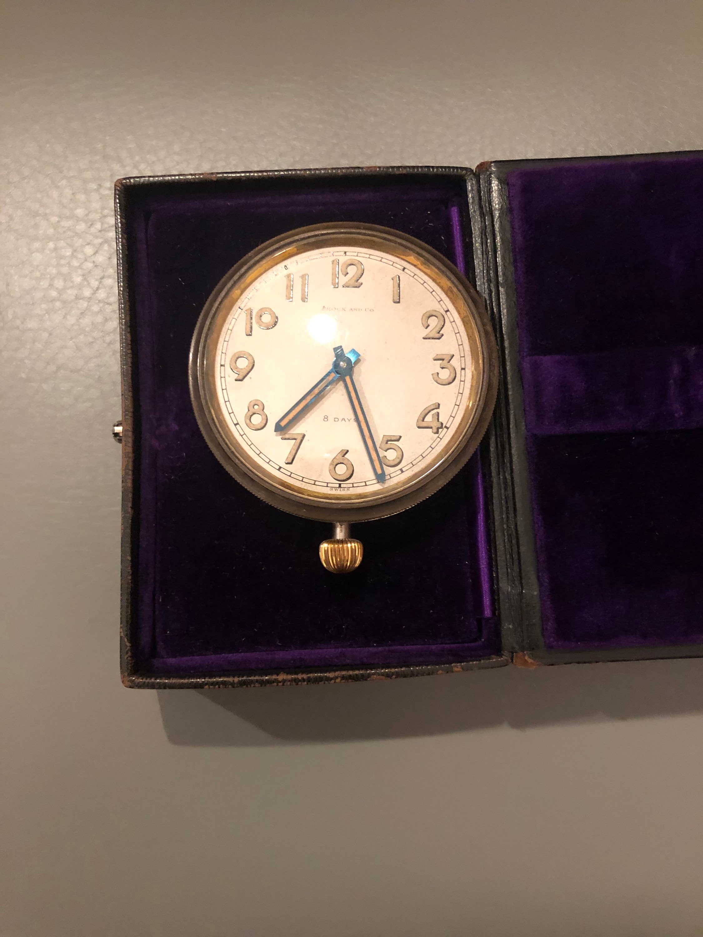 Vintage Original Concord Watch Co 15 Jewel 8 Day. Automotive Clock