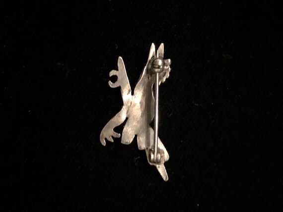 Beautiful Sterling Tourquise Navajo Roadrunner Pin - image 10