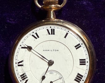 Vintage Hamilton 17 Jewel Pocket Watch – Running Gold Filled Case