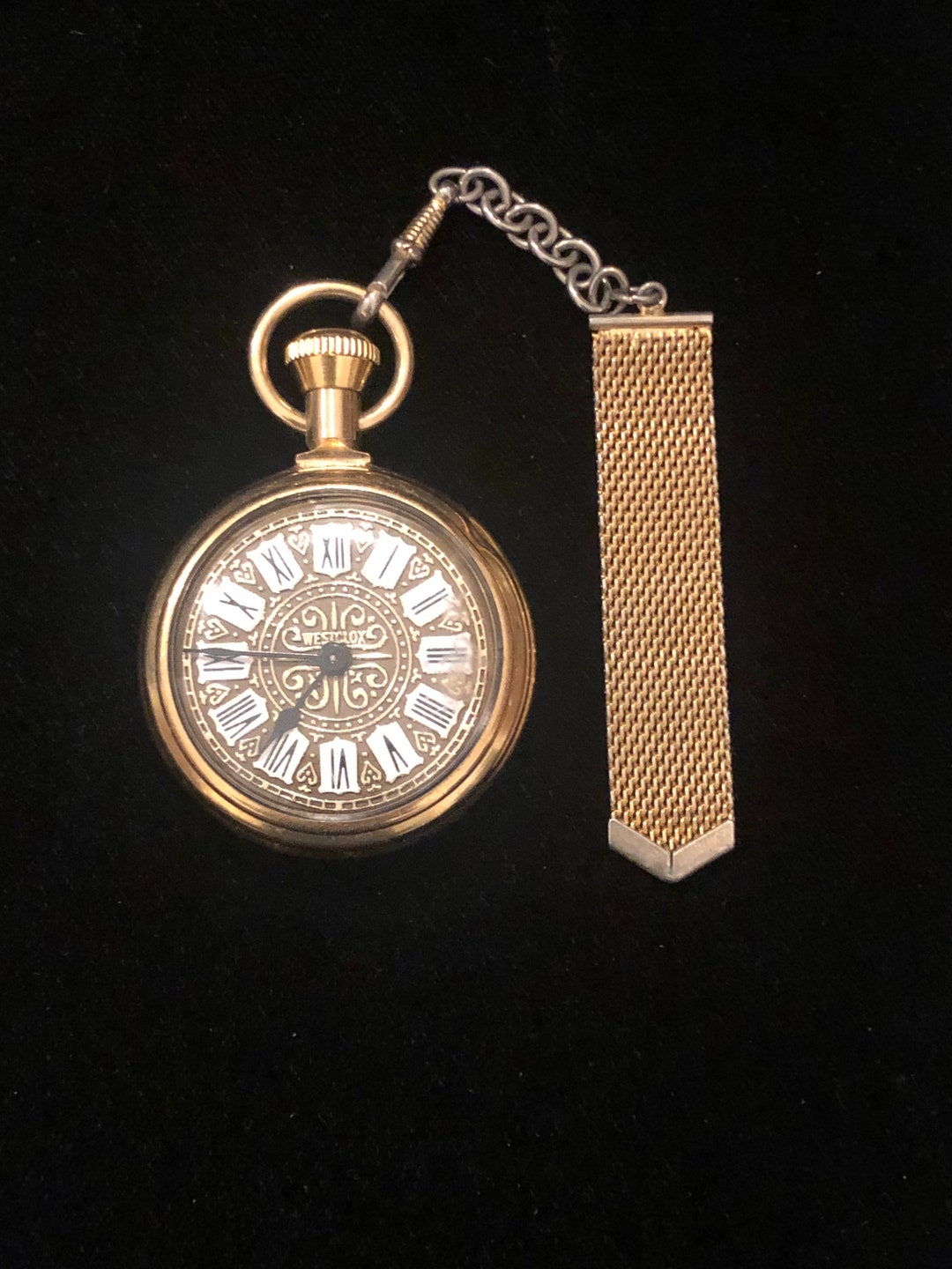 Vintage Original Westclox Pocket Watch With Watch Fob Chain No