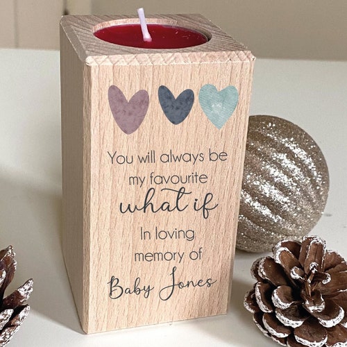 Baby Loss Remembrance Memorial Candle Holder Wooden Rainbow Etsy