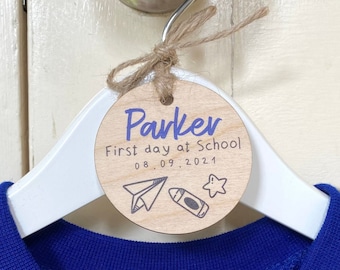 Wooden starting school hanger charm new school term gift