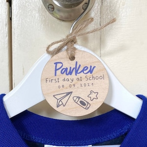 Wooden starting school hanger charm new school term gift