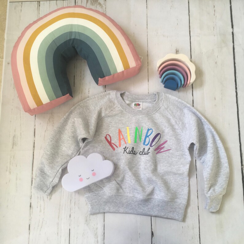 kids jumper birthday gift childs gift rainbow kids Rainbow baby rainbow kids club childs sweatshirt