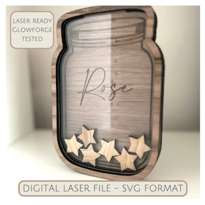 DIGITALE DATEI Belohnungstabelle Mason jar Muster Dropbox hölzernes Glowforge svg