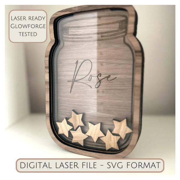 DIGITAL FILE layered mason jar reward chart dropbox wooden glowforge svg