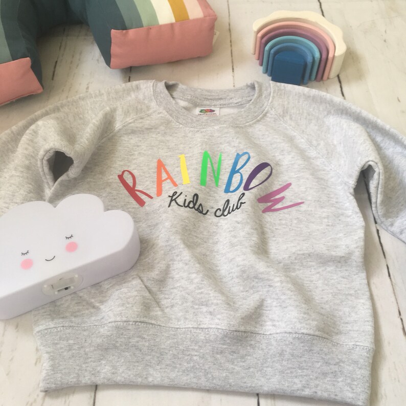kids jumper birthday gift childs gift rainbow kids Rainbow baby rainbow kids club childs sweatshirt