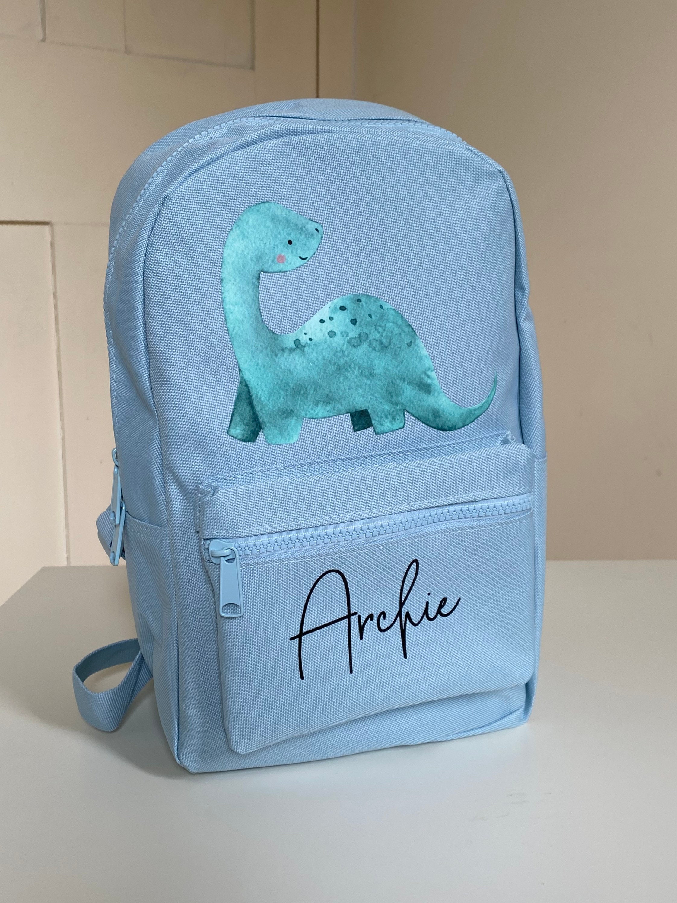 Personalised Dinosaur Backpack Customisable Name Multiple Colour