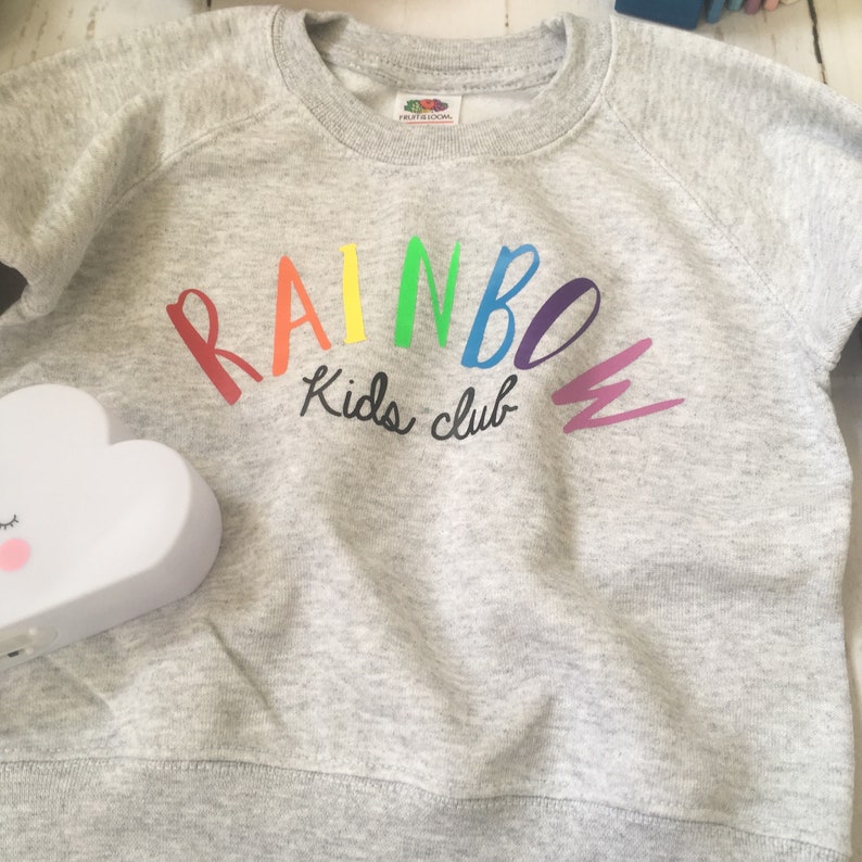kids jumper birthday gift childs gift rainbow kids Rainbow baby rainbow kids club childs sweatshirt