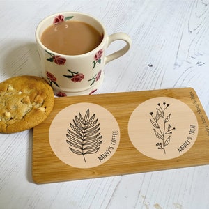 Personalised tea and biscuit board tray coaster nanny nana nan mum gift