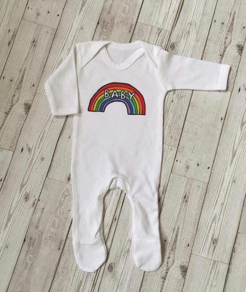 new baby gift personalised Rainbow baby babygrow rainbow baby gift