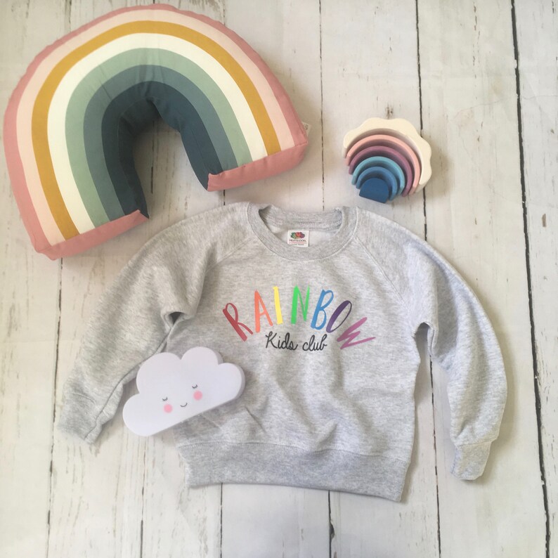 kids jumper birthday gift childs gift rainbow kids Rainbow baby rainbow kids club childs sweatshirt