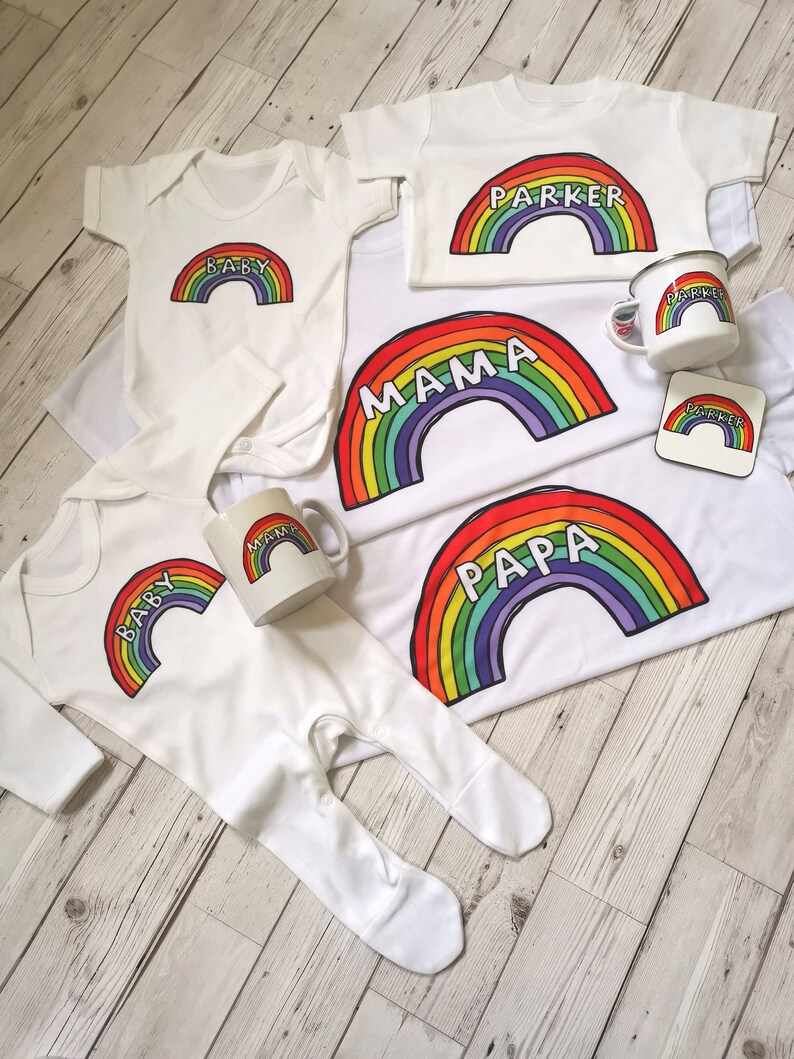 new baby gift personalised Rainbow baby babygrow rainbow baby gift