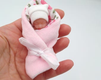 mini zuru baby 2.5 inch silicone  reborn doll cosy nursery set  bedding for 1/6 scale baby NO doll No bed