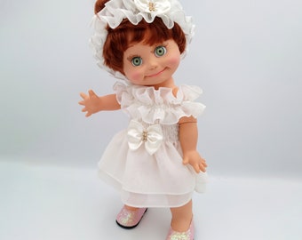 Gorgeous elegant chiffon dress and headband for Galoob Baby Face Doll clothes 2 pc outfit