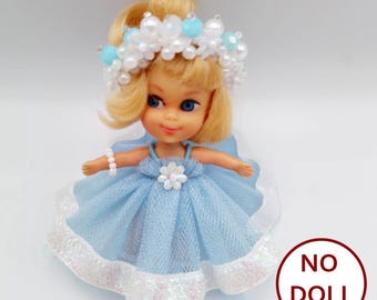 Beautiful fairy outfit clothes for Liddle Kiddles Doll handmade outfit 5 pc set: dress, headband, bracelet, panties,  shoes  NO Doll!