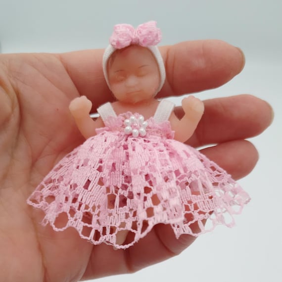Party Dress Miniature Outfit for Tiny Dollhouse 2.5 Inch 1:6 Scale
