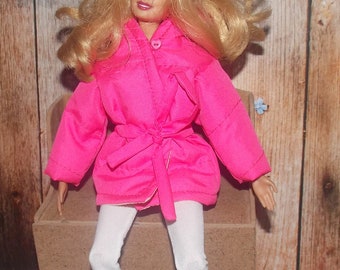 2 pc doll outfit 11 inch fashion doll clothes - pink coat leggings