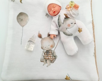 mini zuru baby 2,5 zoll silikon reborn puppe wohnzimmer set bettwäsche für 1/6 skala baby KEINE puppe Kein bett