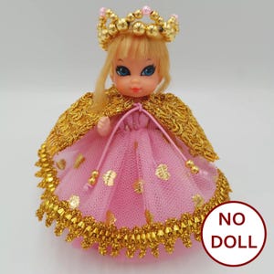 Wunderschönes Prinzessinnen Outfit 6-teiliges Kostüm für Vintage Mattel Luddle Kuddle Skeduddler Gehpuppe KEINE Puppe Keine Schuhe